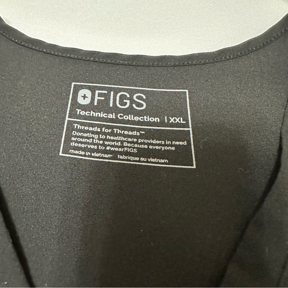 Figs v-neck scrub top ladies XXL black - Picture 3 of 6